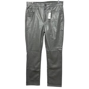 Gap Vintage Slim High Rise Pants 8 29 Grey NWT Faux Leather